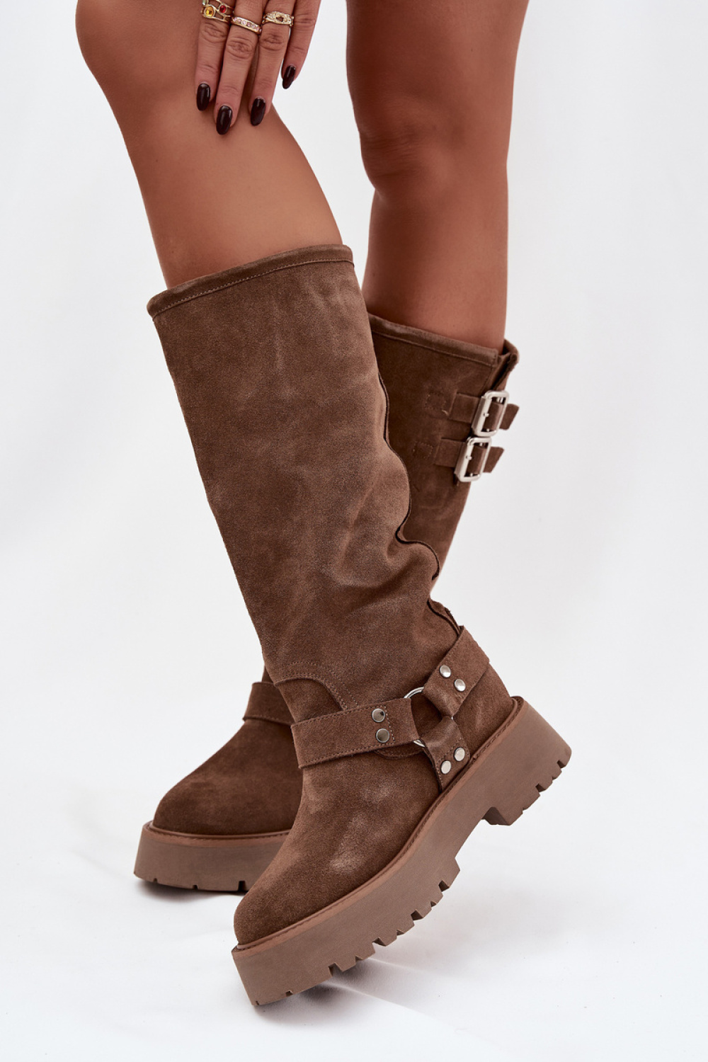 Kozaki Model Big Star OO274A182 Beige Zamsz - Step in style - obrazek 2