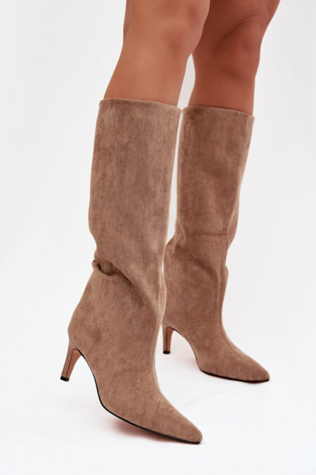 Kozaki Model Olivienne CLS-573 Beige Zamsz - Step in style