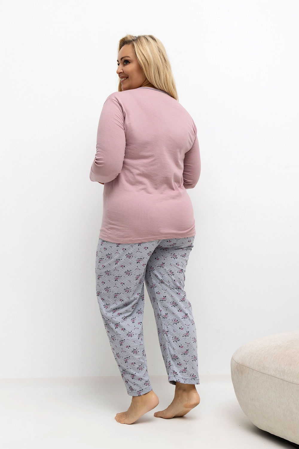 Piżama Damska Plus Size Model DU-PI-FP-501.22 Dark Pink - Forever Pink - obrazek 2
