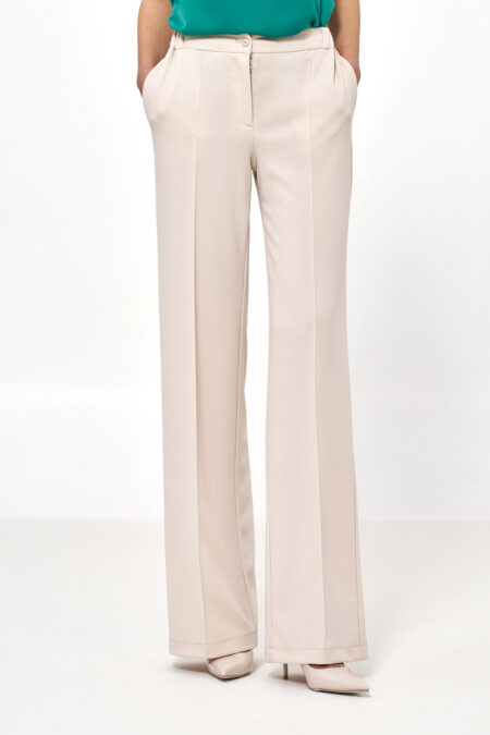 Spodnie Beżowe spodnie loose cut SD131 Beige - Nife