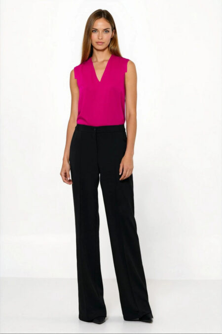 Spodnie Czarne spodnie loose cut SD131 Black - Nife