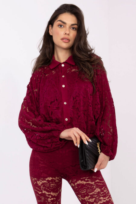 Koszula Damska Model MI-KS-C239.78 Bordo - Italy Moda