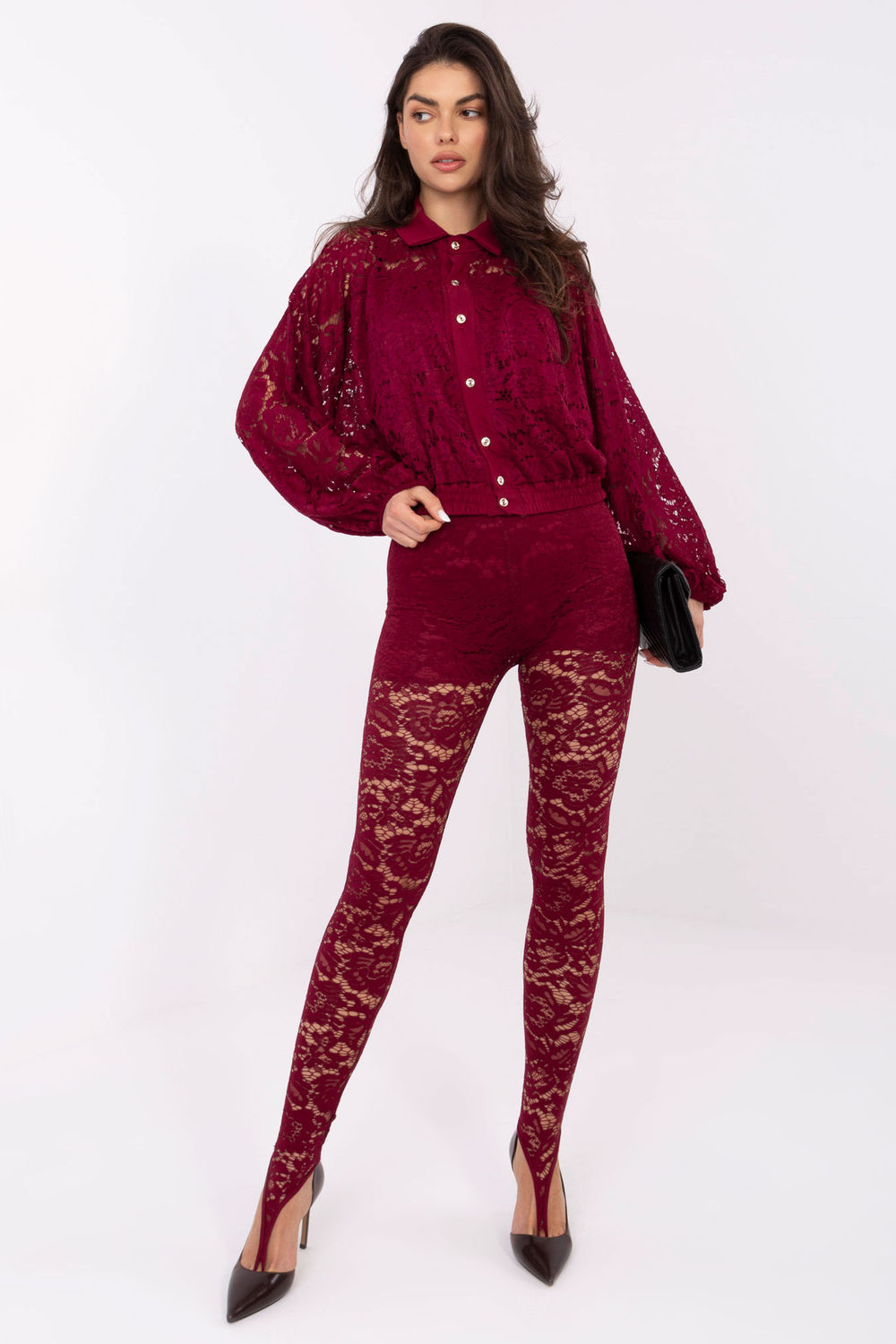 Legginsy Model MI-SP-K87.55 Bordo - Italy Moda