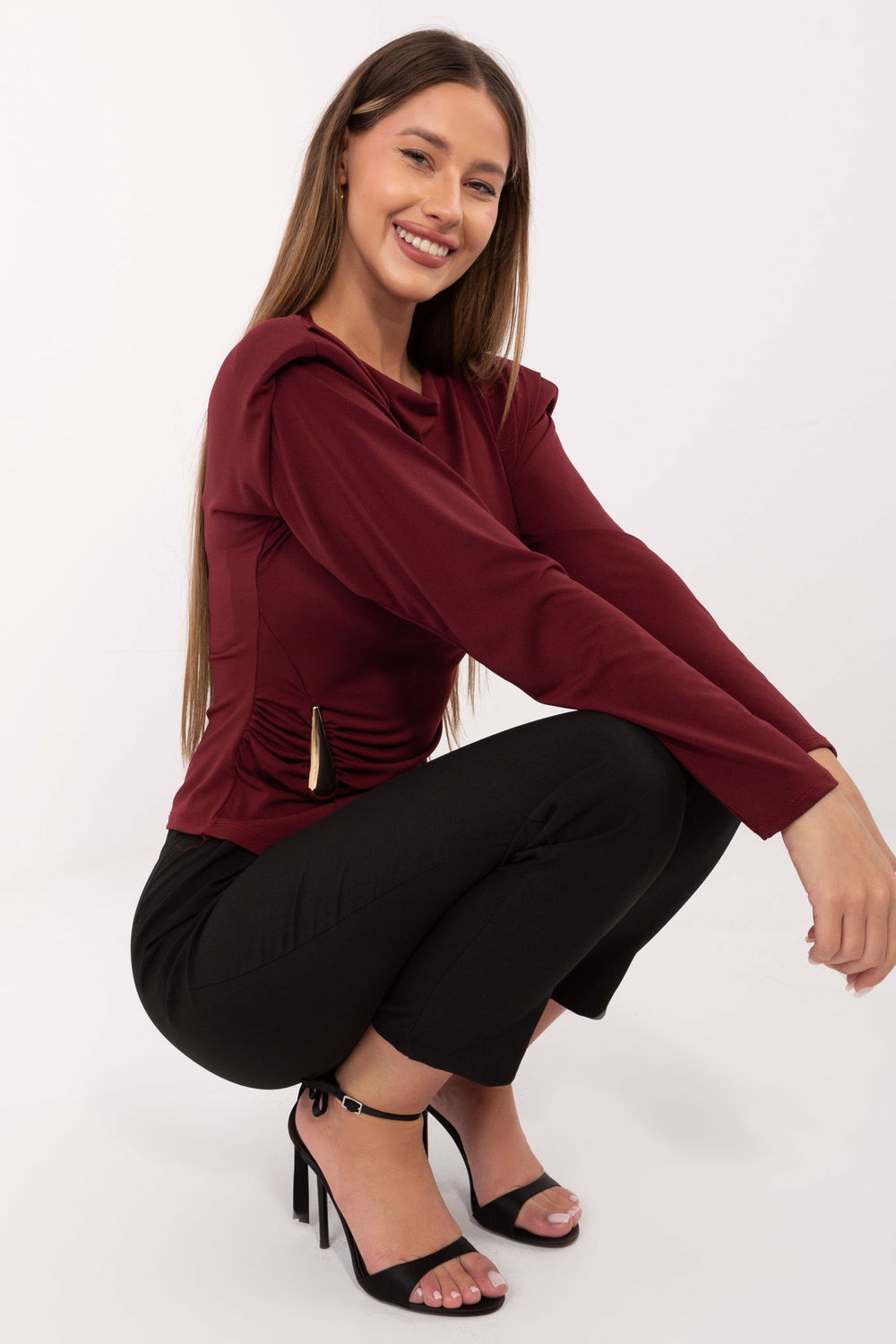 Bluzka Model IT-BZ-21898.12 Bordo - Italy Moda - obrazek 2