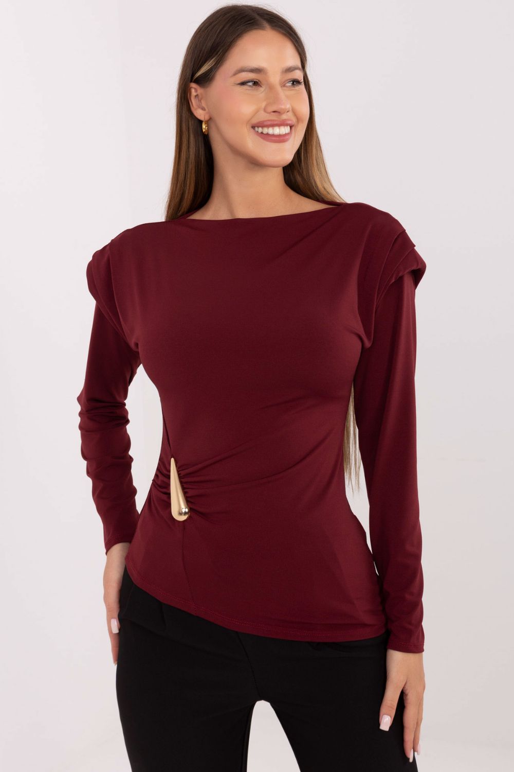 Bluzka Model IT-BZ-21898.12 Bordo - Italy Moda - obrazek 4