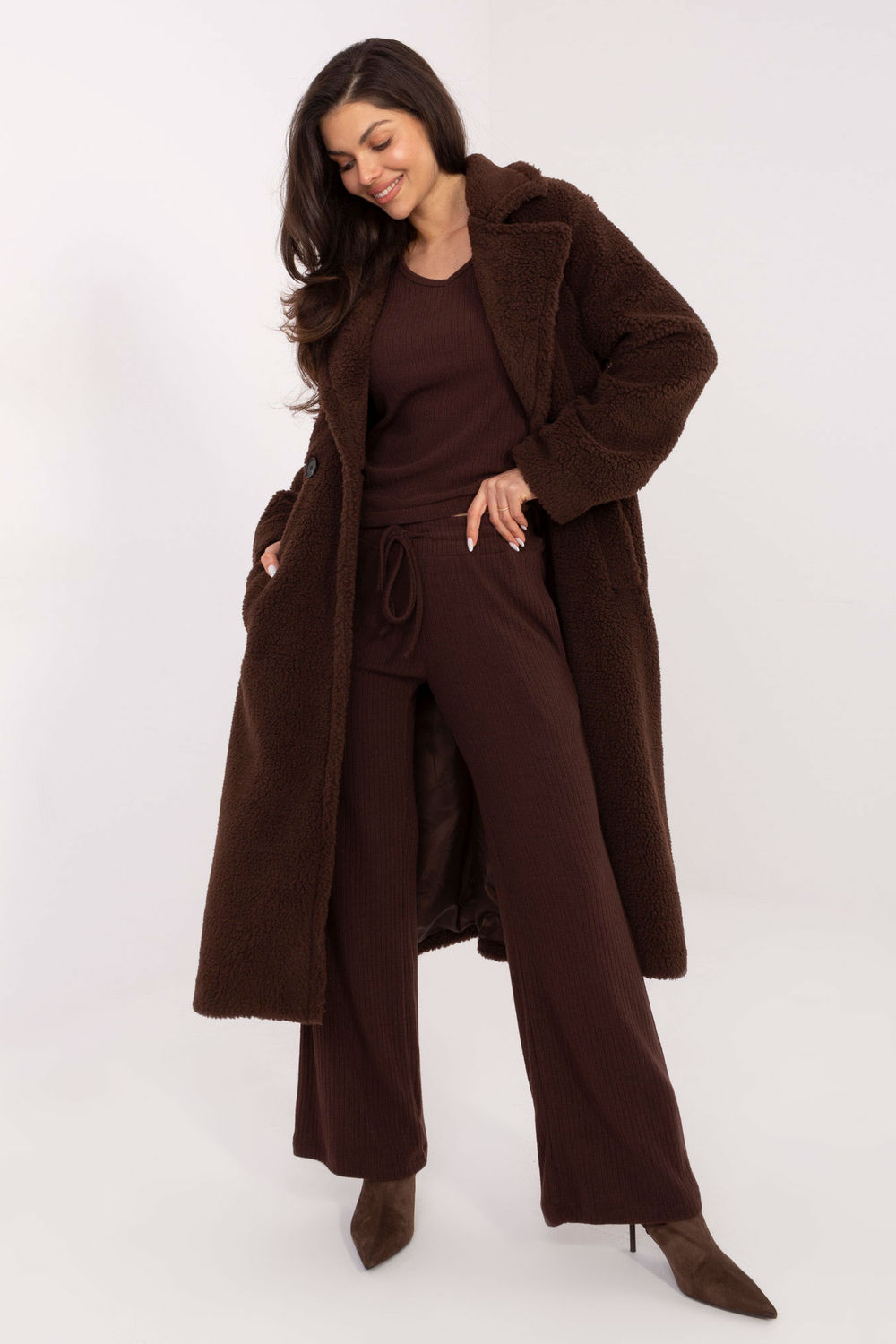 Sweter Damski Model SM-SW-A1568.79 Dark Brown - Factory Price - obrazek 3