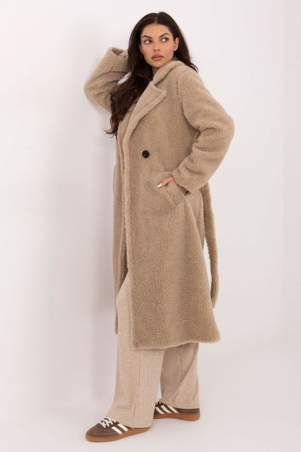 Płaszcz Damski Model IT-PL-97150.26 Beige - Factory Price - obrazek 2