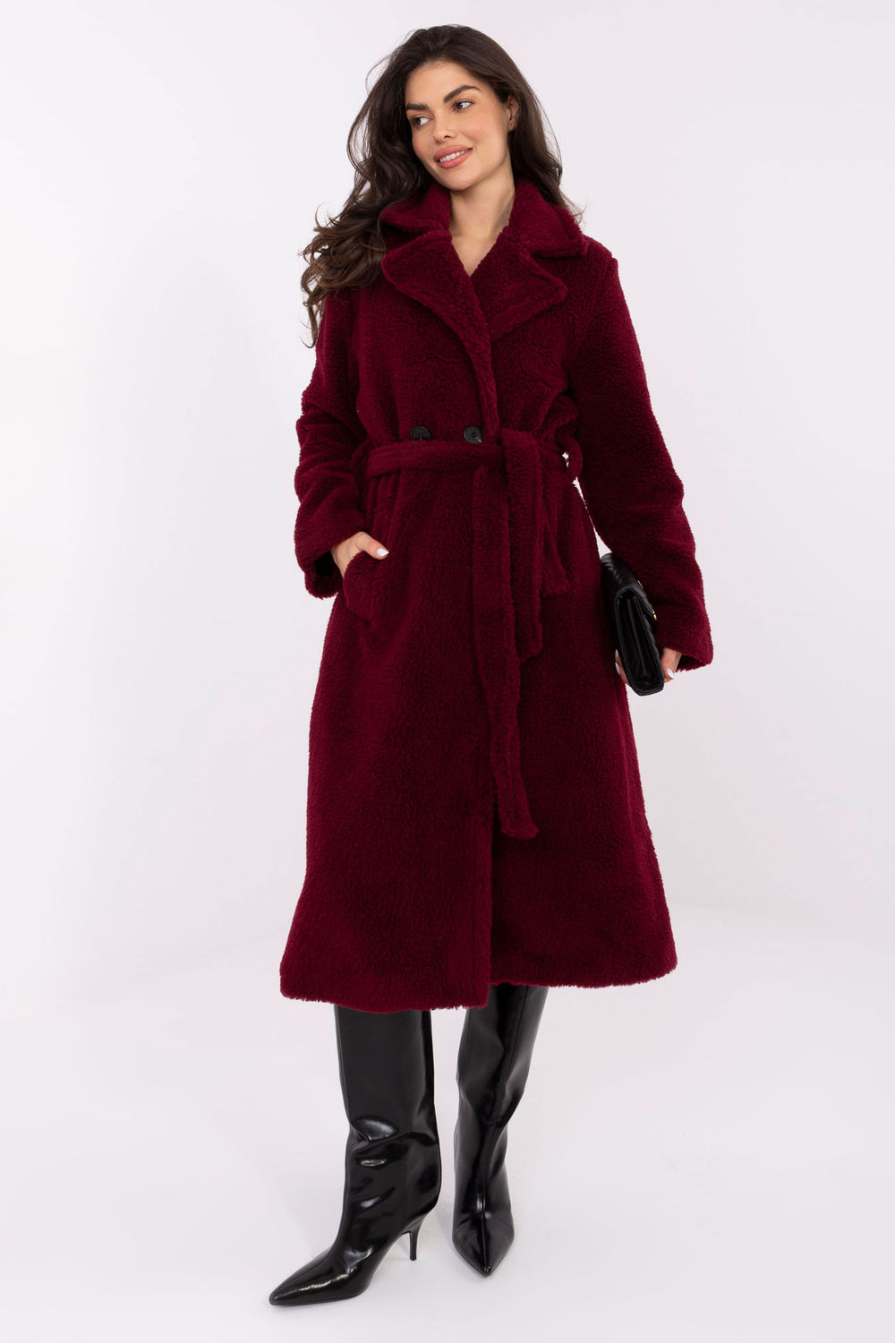 Płaszcz Damski Model IT-PL-97150.26 Bordo - Factory Price