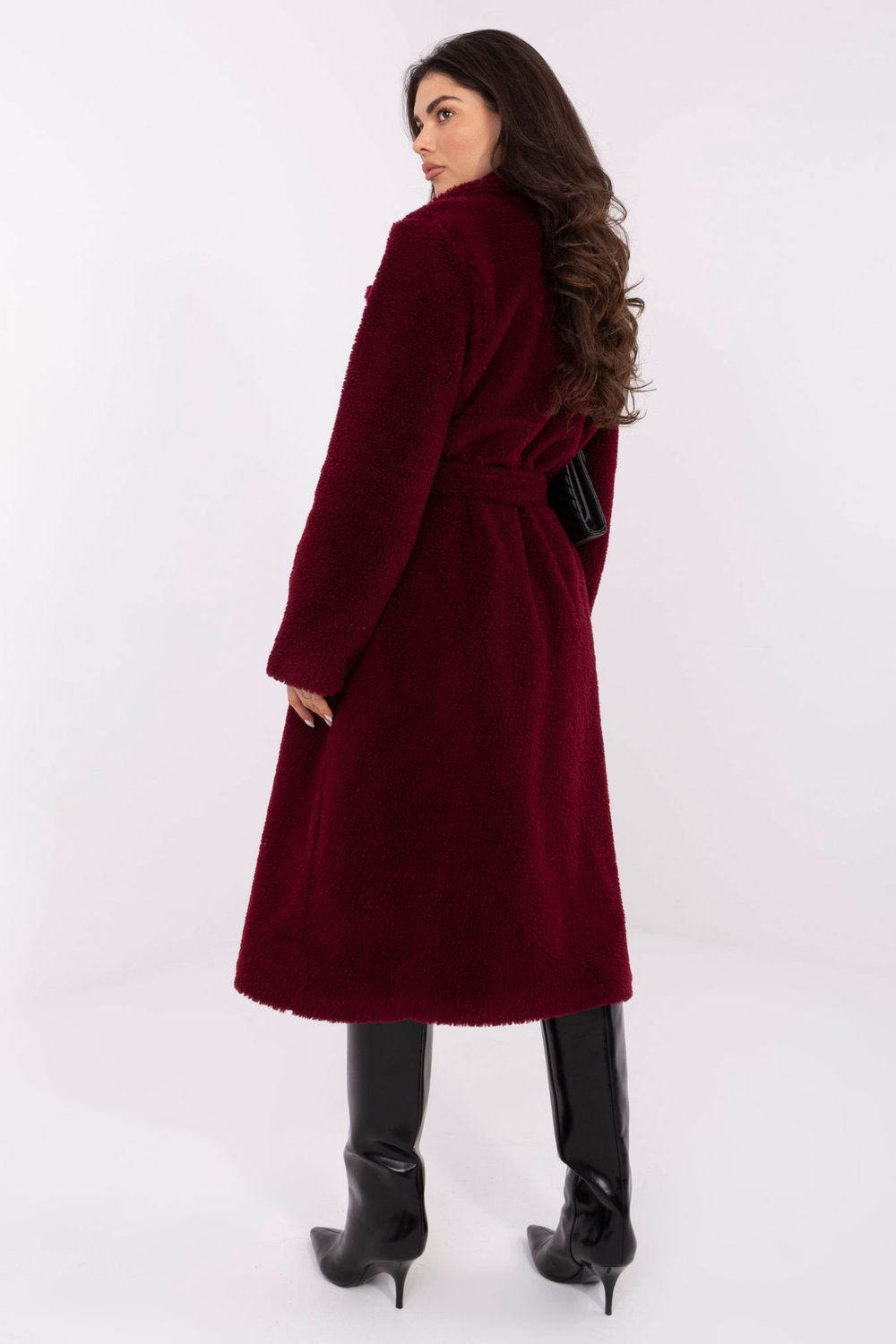 Płaszcz Damski Model IT-PL-97150.26 Bordo - Factory Price - obrazek 3