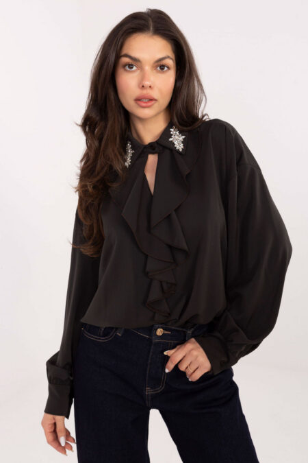 Bluzka Model IT-BZ-28995.25 Dark Brown - Factory Price