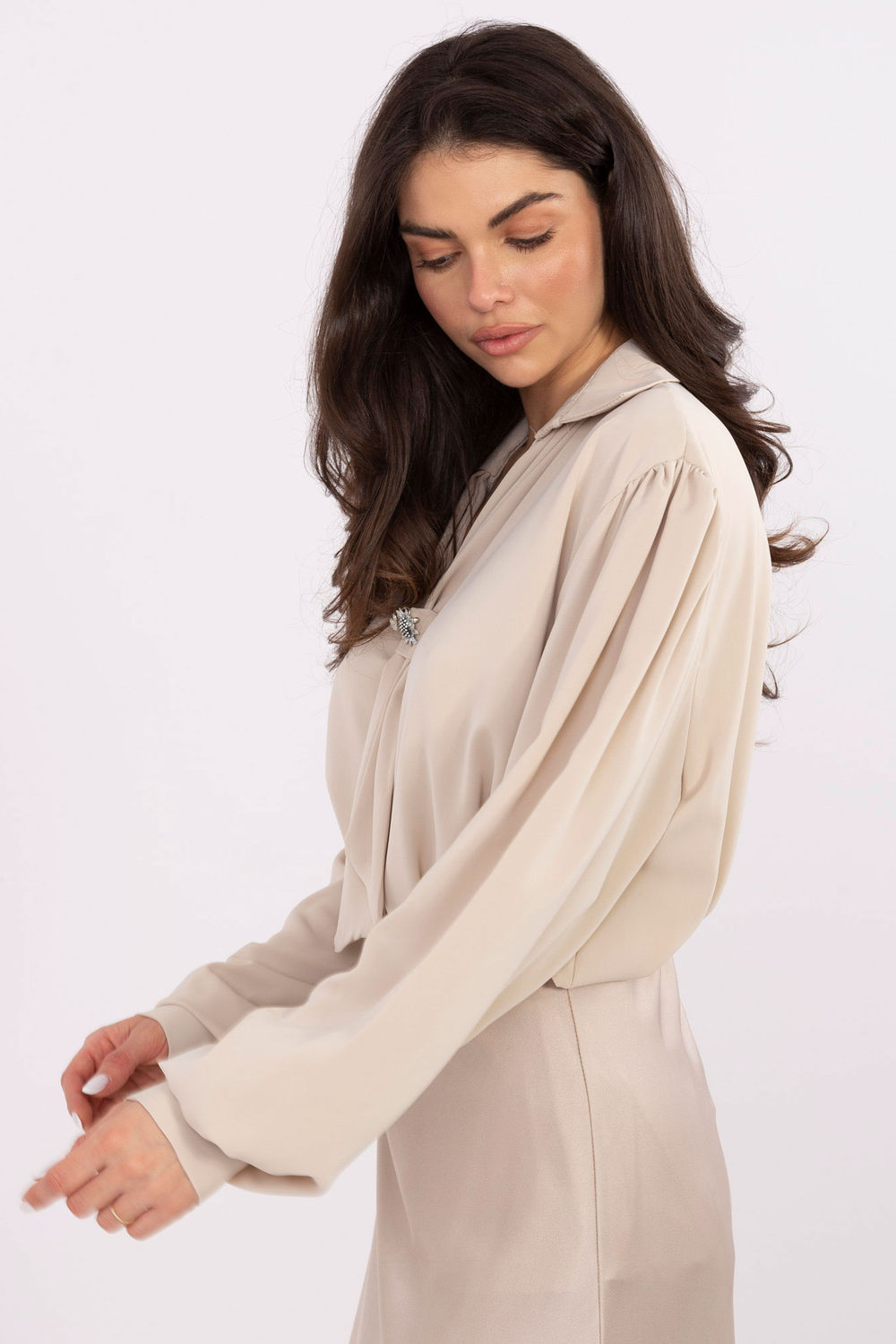 Bluzka Model IT-BZ-28913.17 Beige - Factory Price - obrazek 3