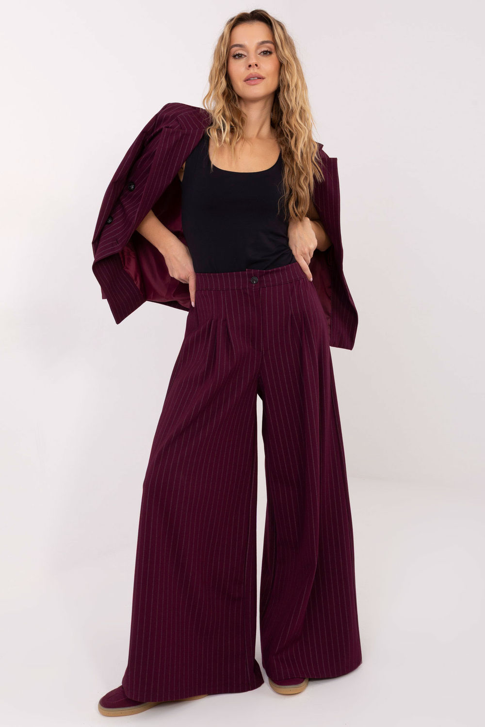 Spodnie Damskie Model IT-SP-FL9787.85 Bordo - Rue Paris