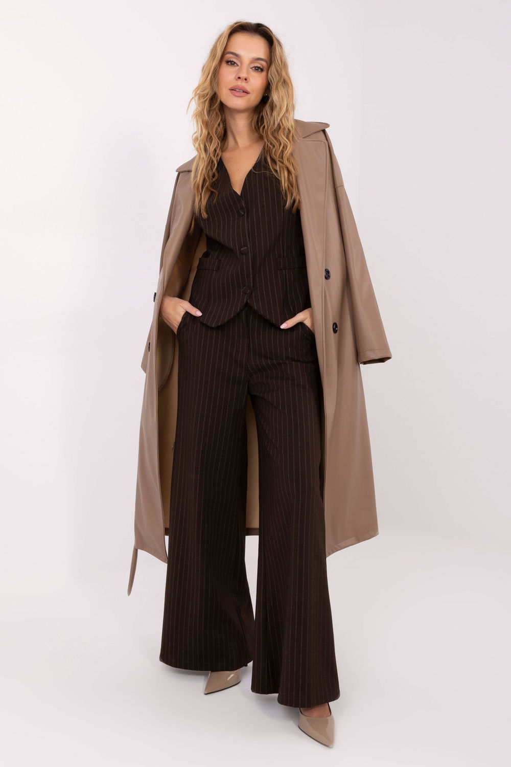 Kamizelka Model IT-KZ-FL7519.57 Dark Brown - Rue Paris - obrazek 4