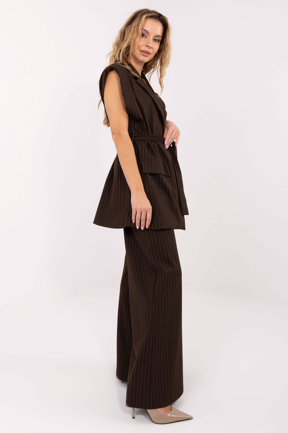 Kamizelka Model IT-KZ-FL9790.66 Dark Brown - Rue Paris - obrazek 4