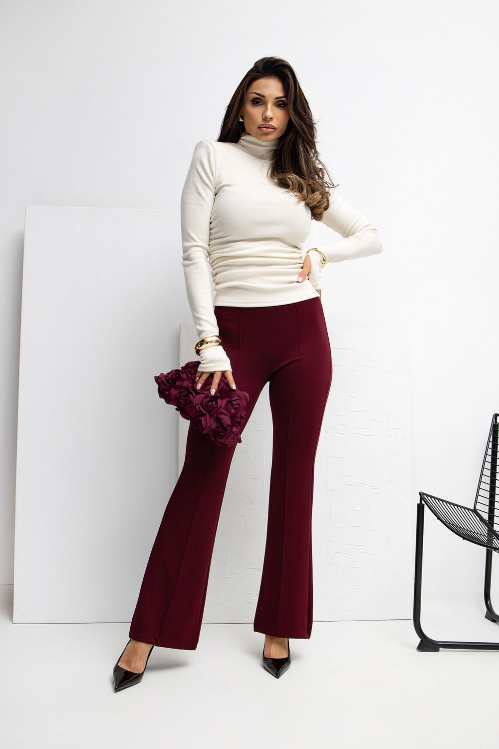 Spodnie Dresowe Model RV-DR-A1060.03P Bordo - Rue Paris