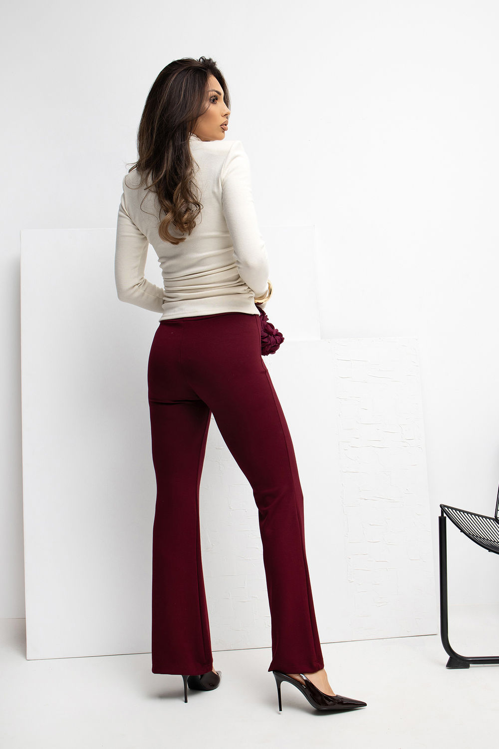 Spodnie Dresowe Model RV-DR-A1060.03P Bordo - Rue Paris - obrazek 3