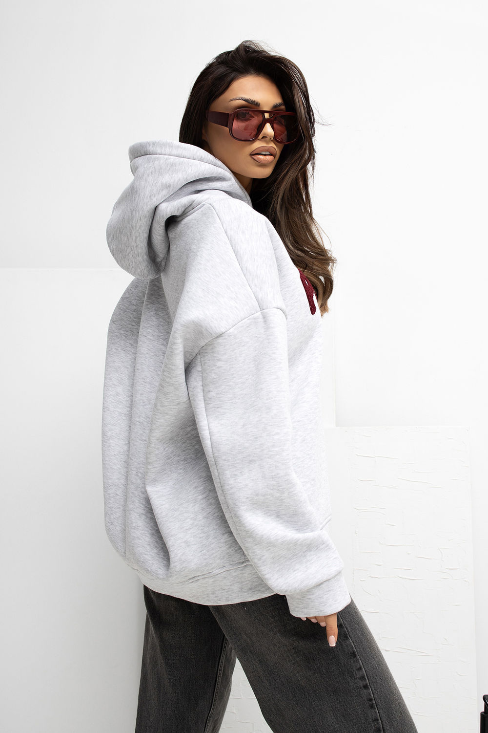 Bluza Damska Model RV-BL-A1041.59 Light Grey - Rue Paris - obrazek 3