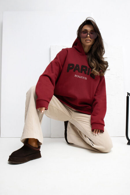 Bluza Damska Model RV-BL-A1041.59 Bordo - Rue Paris