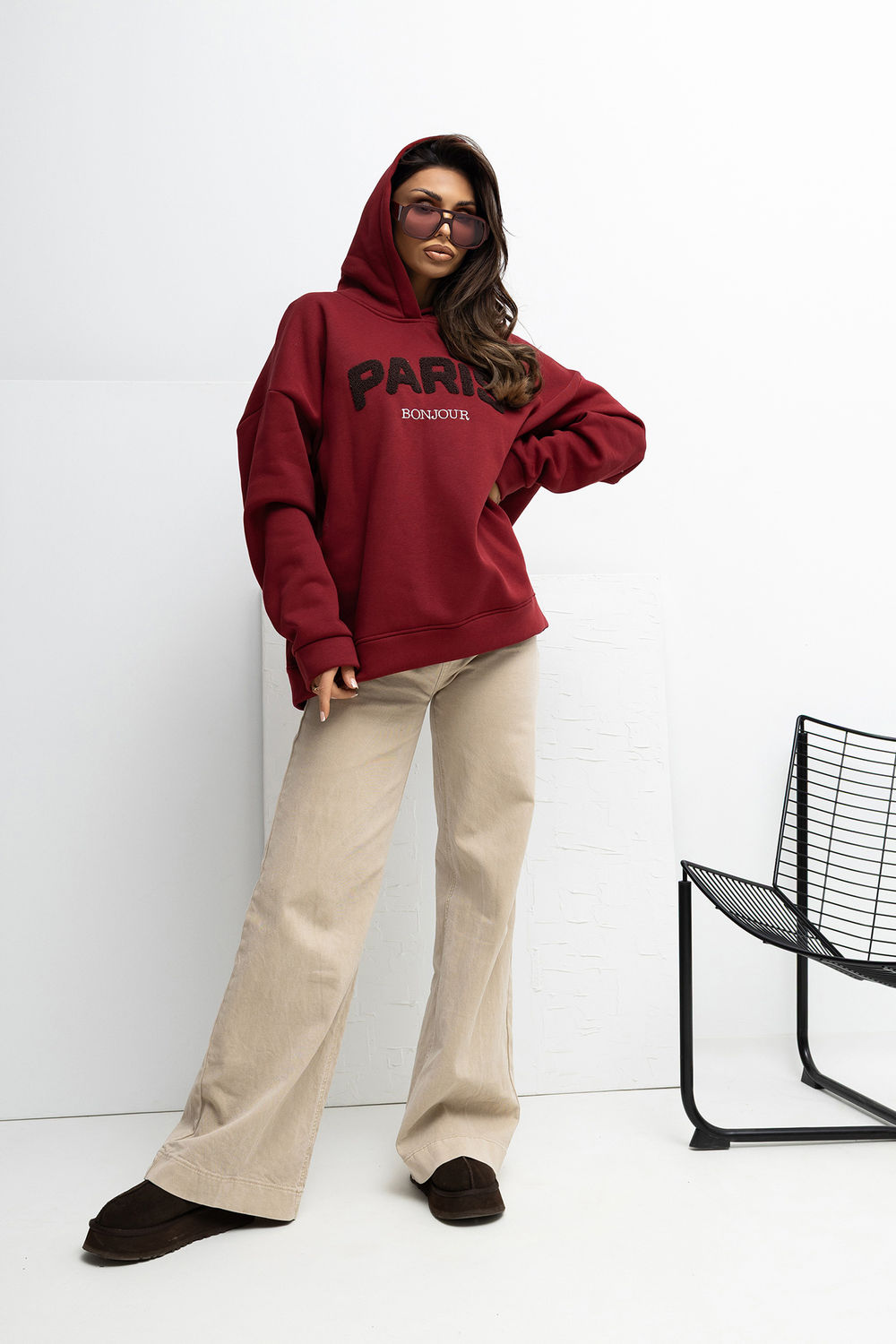 Bluza Damska Model RV-BL-A1041.59 Bordo - Rue Paris - obrazek 2