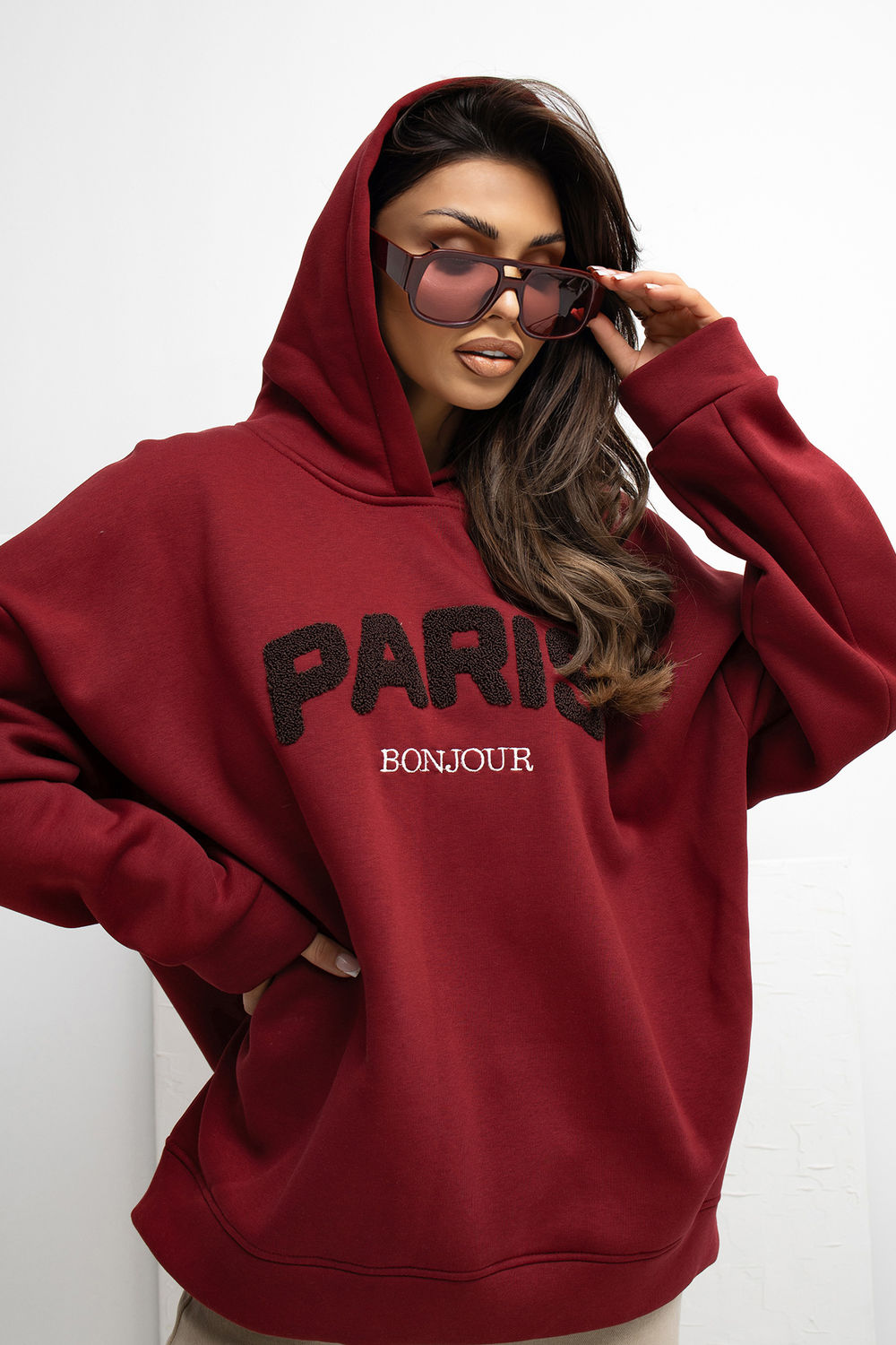 Bluza Damska Model RV-BL-A1041.59 Bordo - Rue Paris - obrazek 4