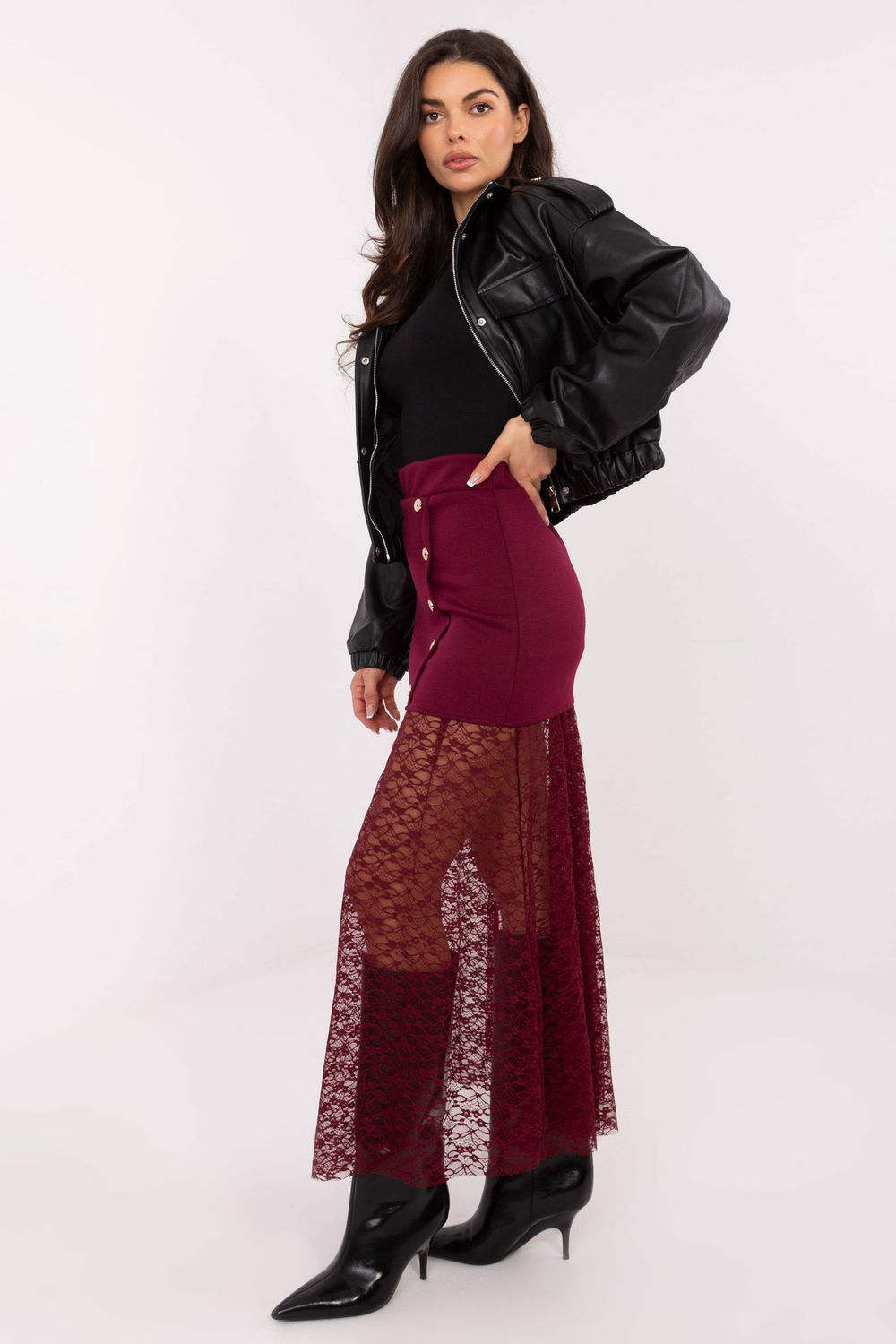Spódnica Model MI-SD-3292.09P Bordo - Italy Moda - obrazek 2