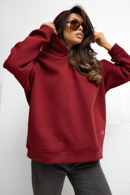 Bluza Damska Model RV-BL-A1037.12 Bordo - Rue Paris