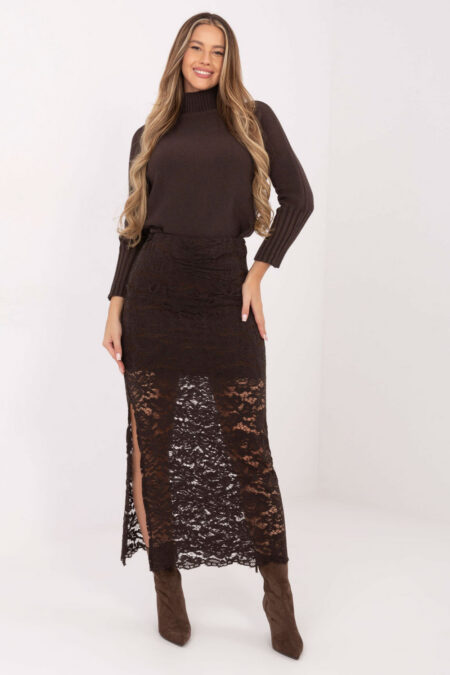 Spódnica Model MI-SD-G9137.16P Dark Brown - Italy Moda