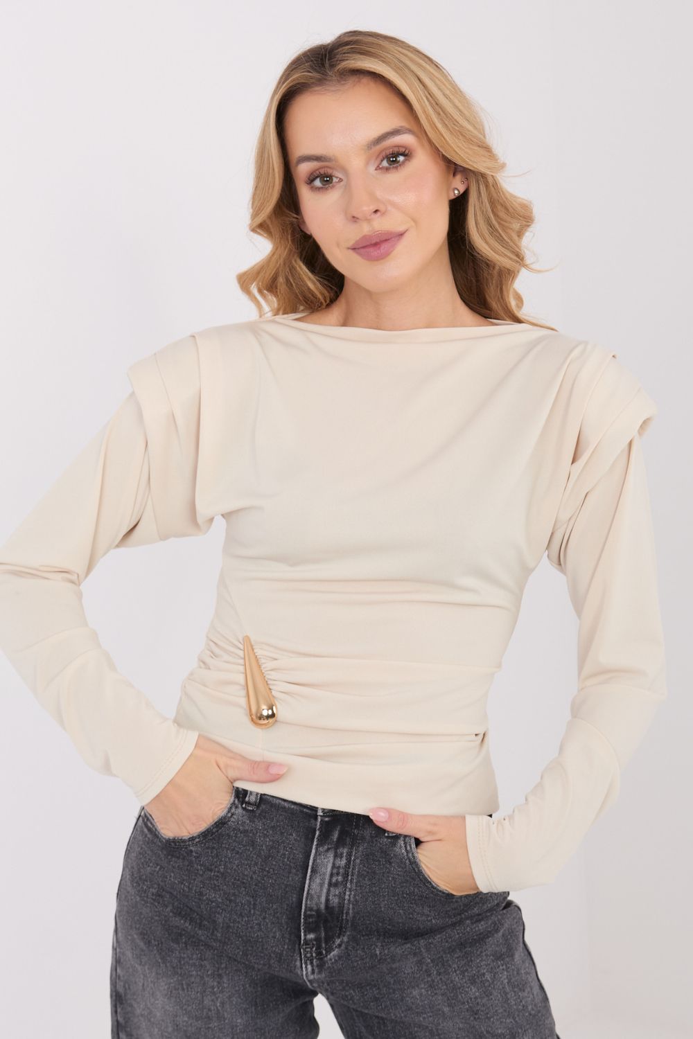Bluzka Model IT-BZ-21898.12 Beige - Italy Moda - obrazek 4