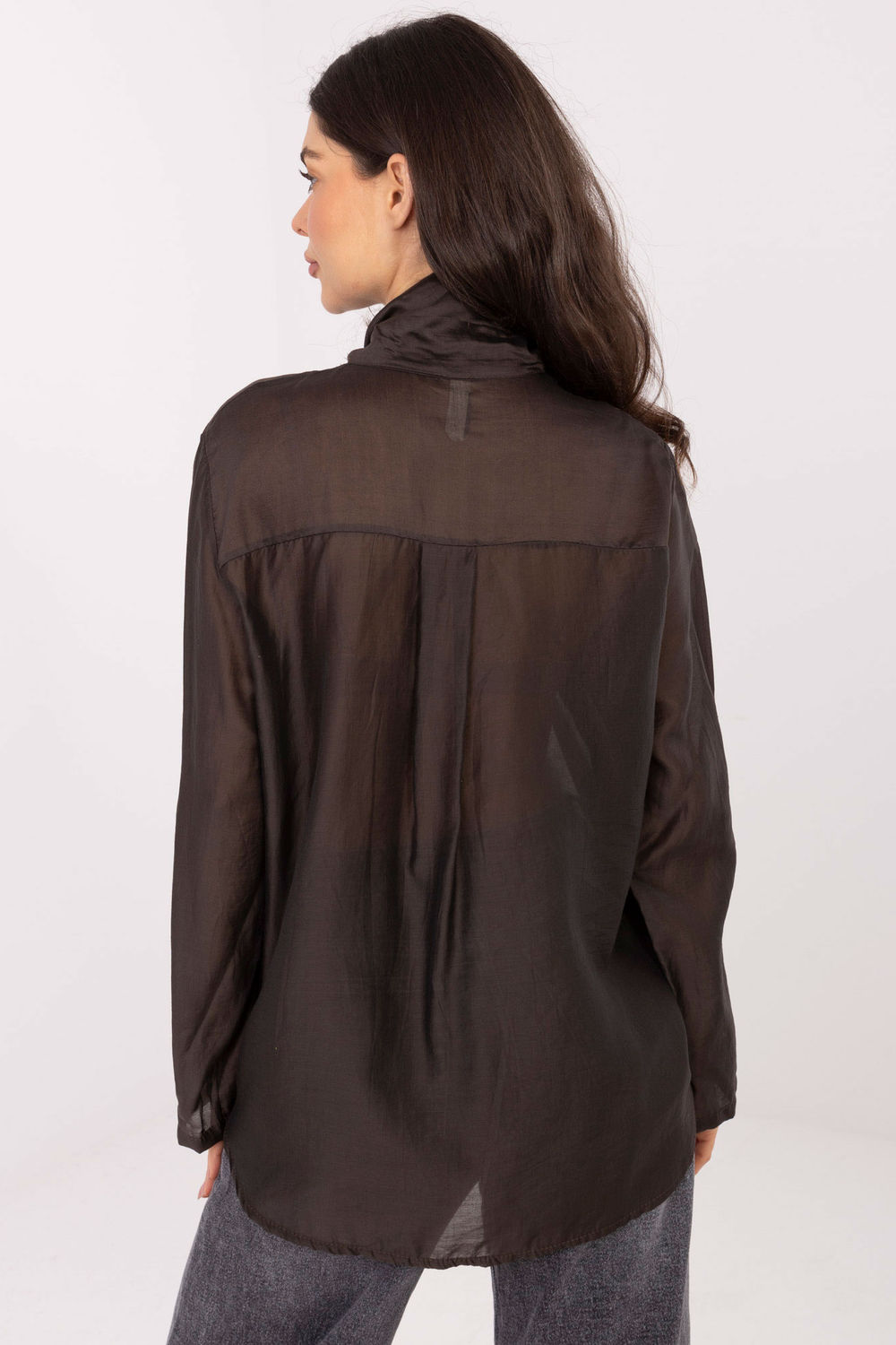 Koszula Damska Model IT-KS-28978.22 Dark Brown - Factory Price - obrazek 3