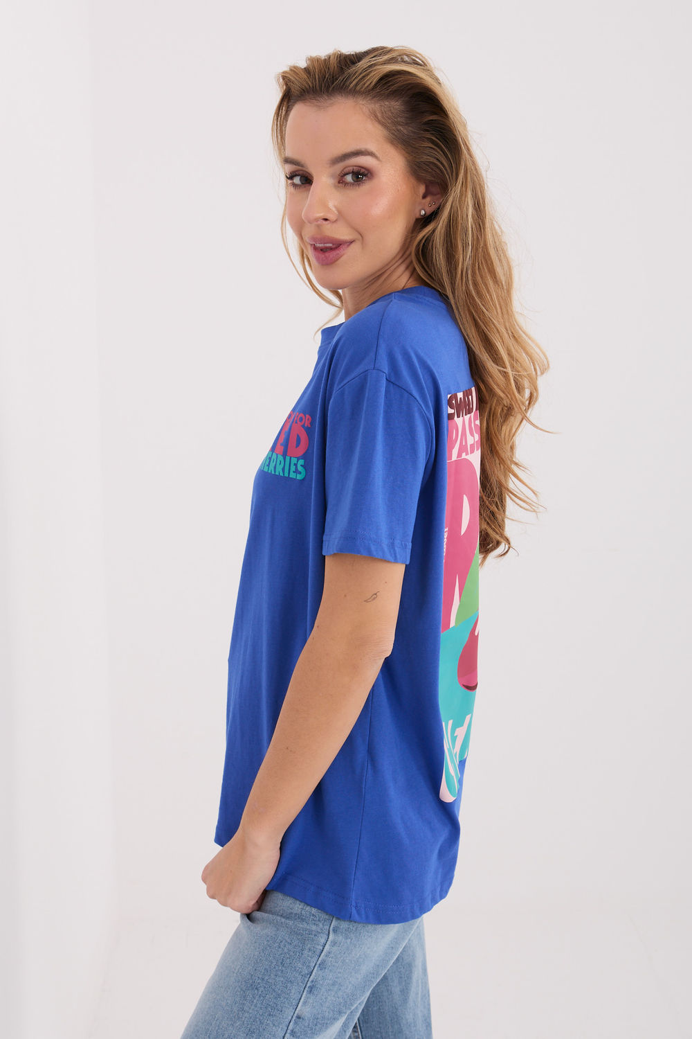 Tshirt Damski Model D12022AH02645W Dark Blue - Sublevel - obrazek 2