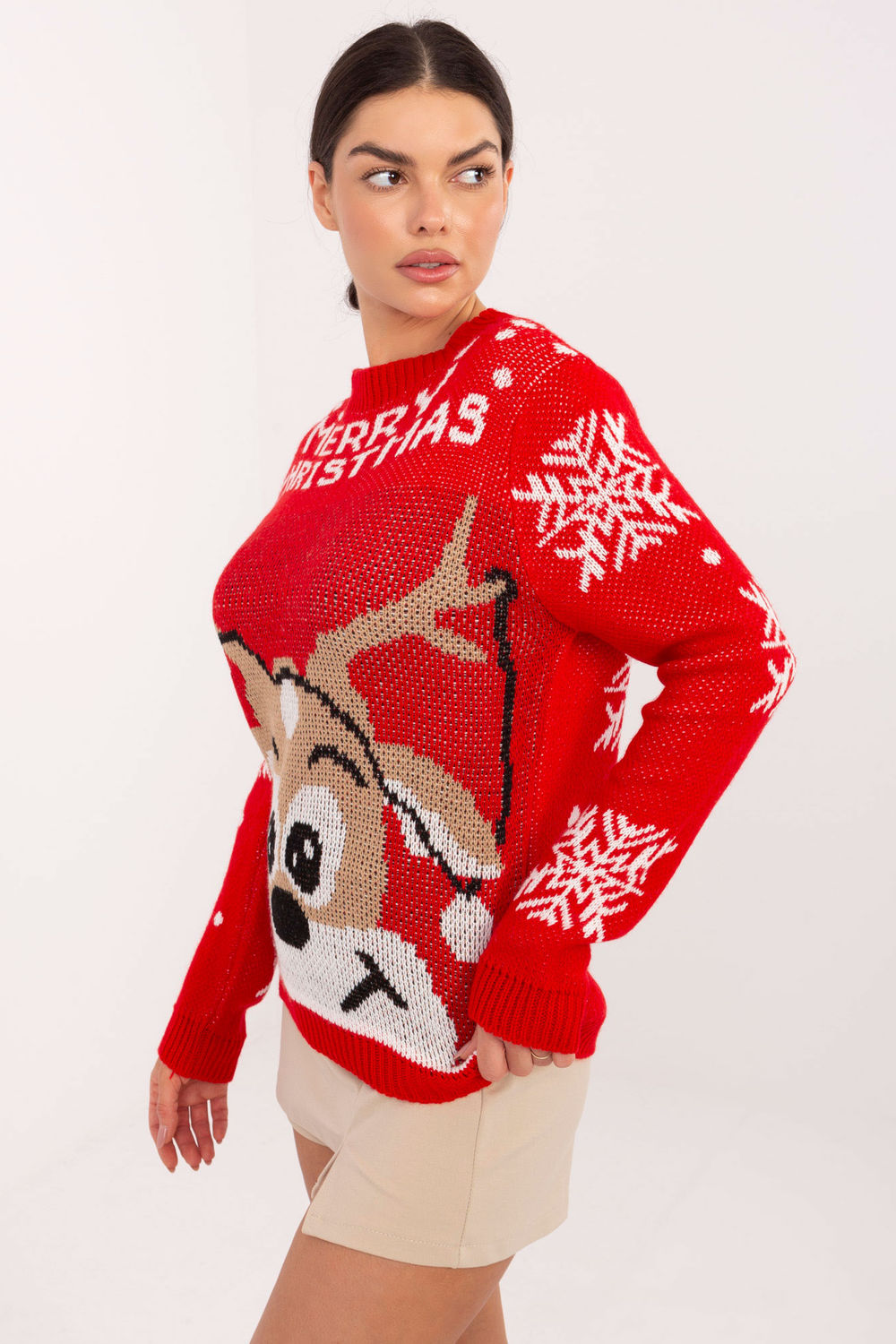 Sweter Damski Model MI-SW-19133.90 Red - Italy Moda - obrazek 2