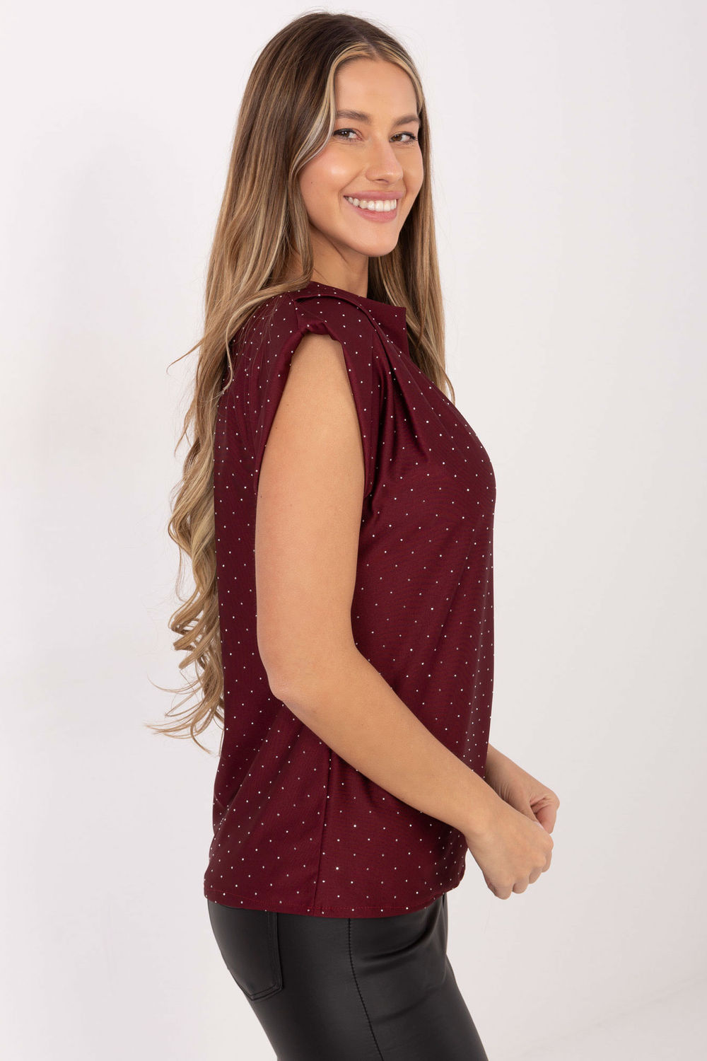 Bluzka Model MI-BZ-61479.35 Bordo - Italy Moda - obrazek 2