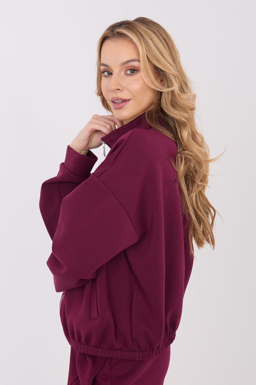 Bluza Damska Model SM-BL-A1562.33 Bordo - Factory Price - obrazek 4
