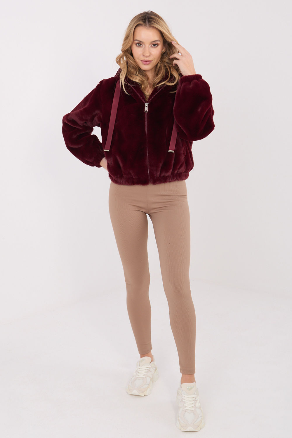 Kurtka Damska Model IF-KR-G230111.97P Bordo - Factory Price - obrazek 2