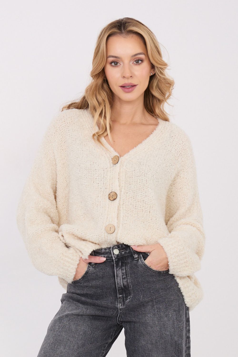 Sweter Damski Model CH-SW-72981.05P Light Beieg - Factory Price - obrazek 3