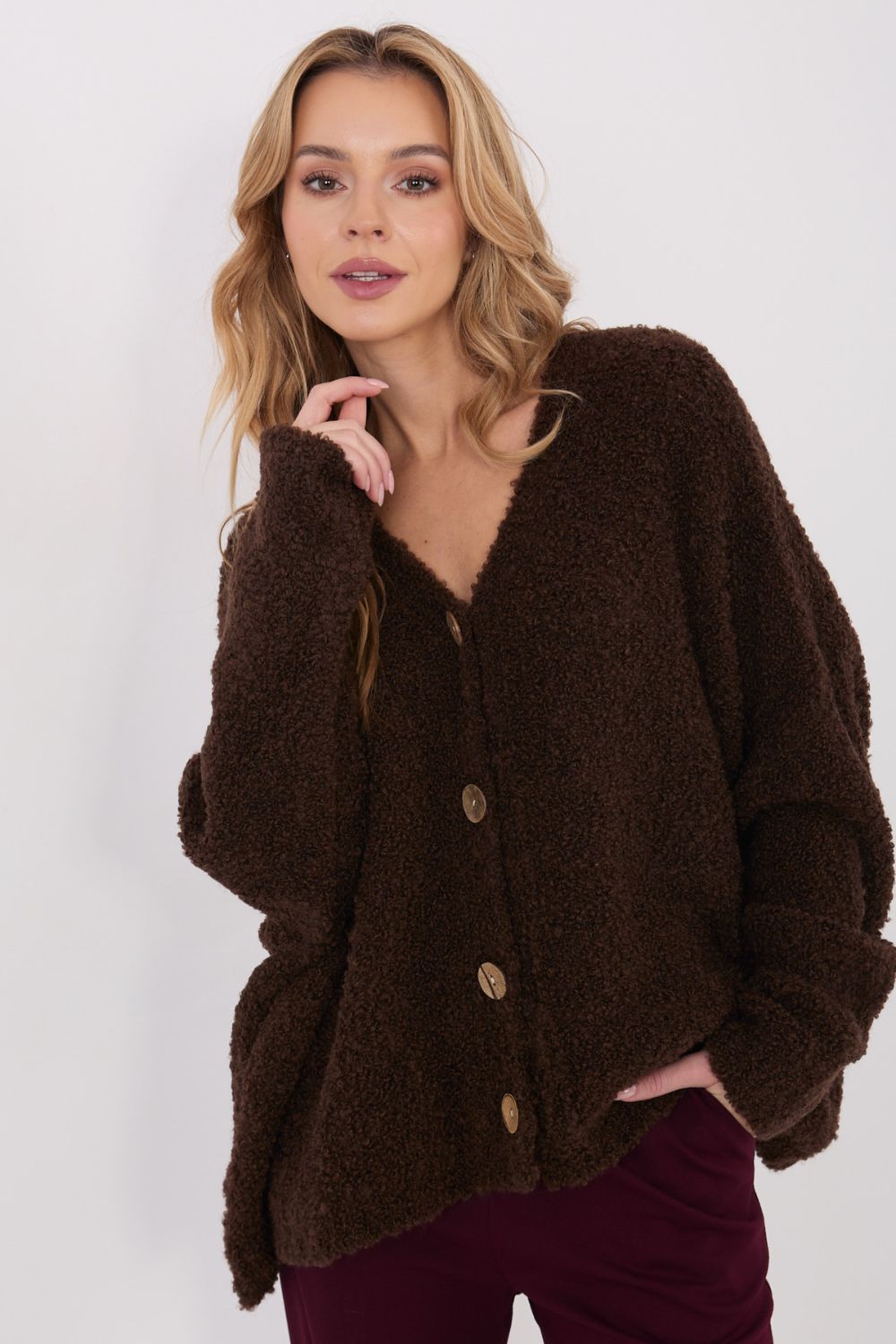 Sweter Damski Model CH-SW-72981.05P Dark Brown - Factory Price - obrazek 3