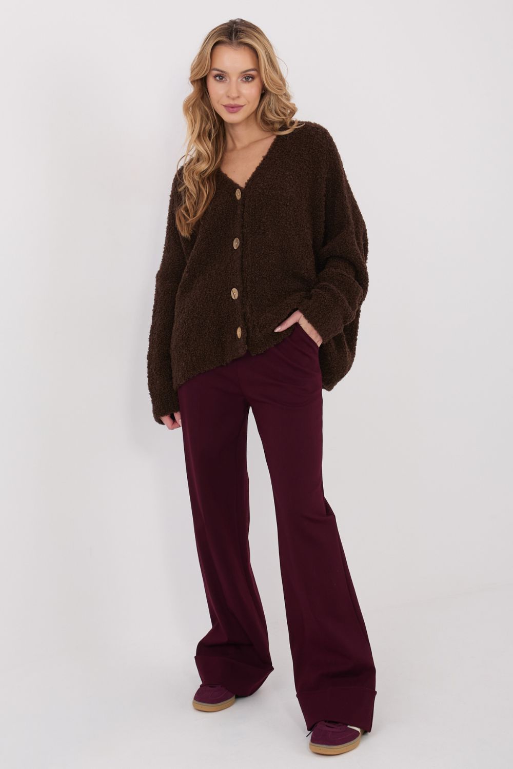 Sweter Damski Model CH-SW-72981.05P Dark Brown - Factory Price - obrazek 4
