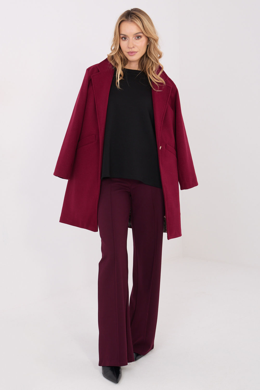 Płaszcz Damski Model IT-PL-20238.23 Bordo - Italy Moda - obrazek 2