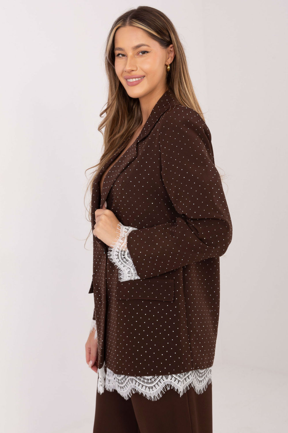 Marynarka Model IT-MA-FL9916-2.12P Brown - Italy Moda - obrazek 3