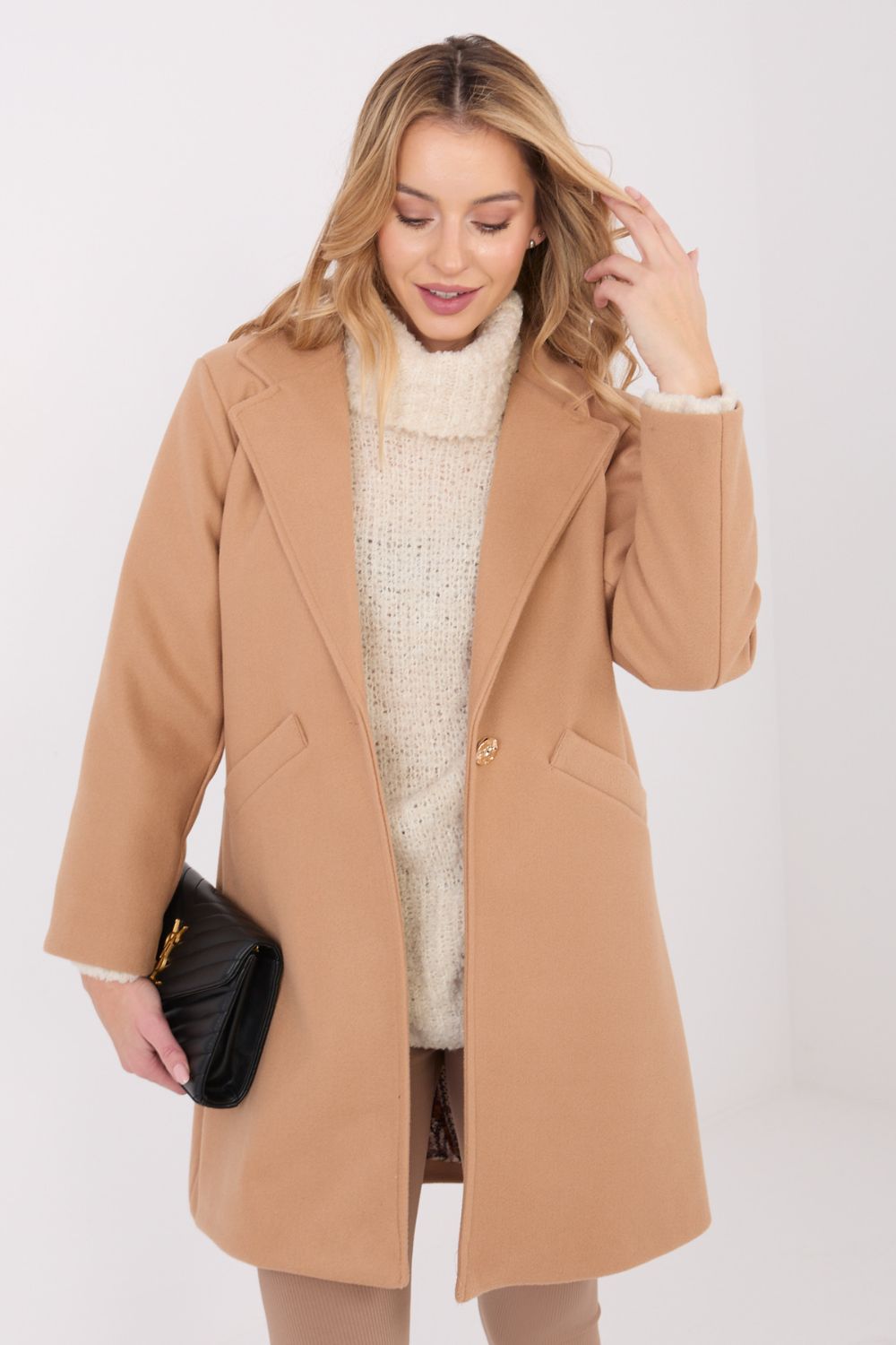 Płaszcz Damski Model IT-PL-20238.23 Camel - Italy Moda - obrazek 4