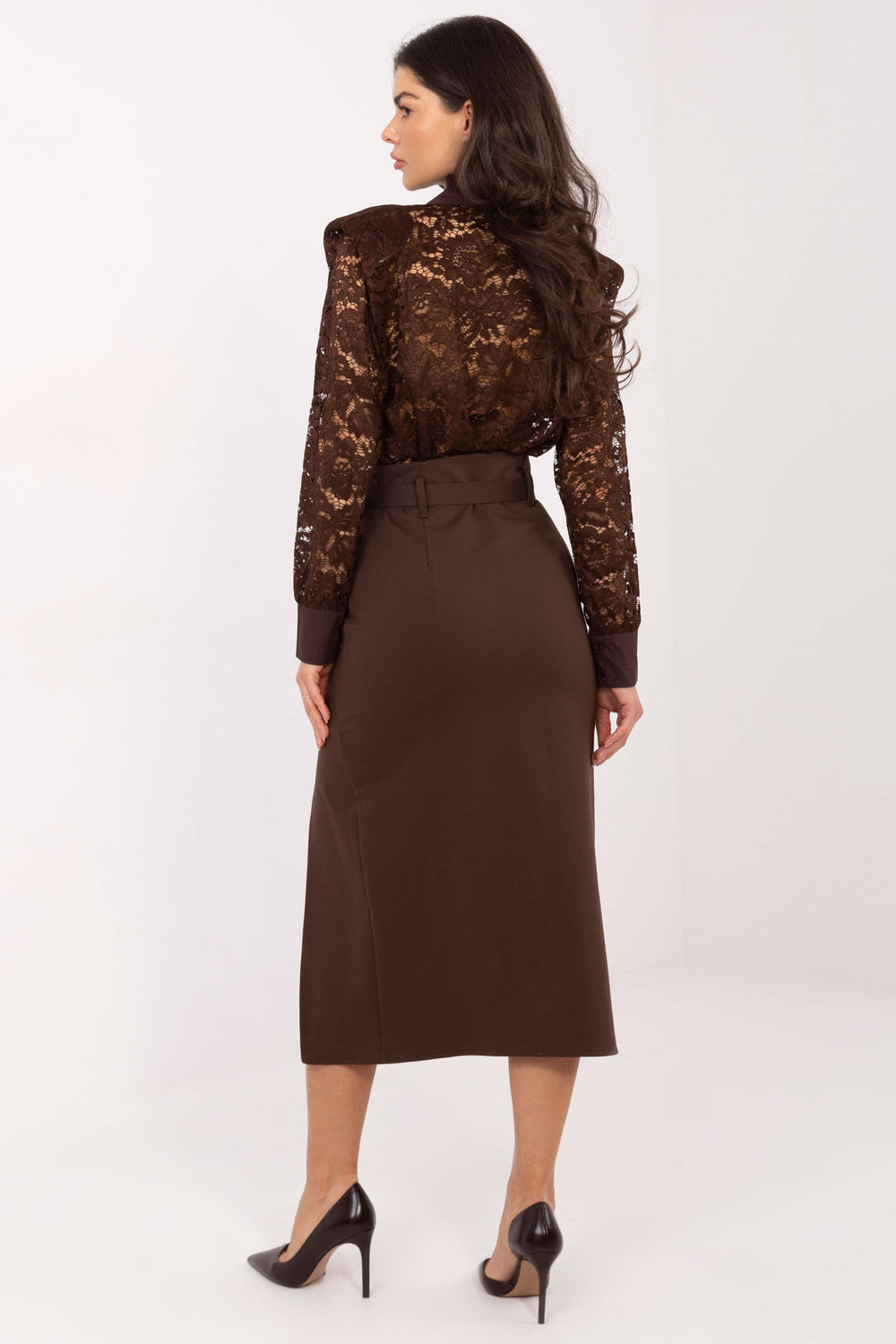 Spódnica Model IT-SD-FL7393.26 Brown - Rue Paris - obrazek 3