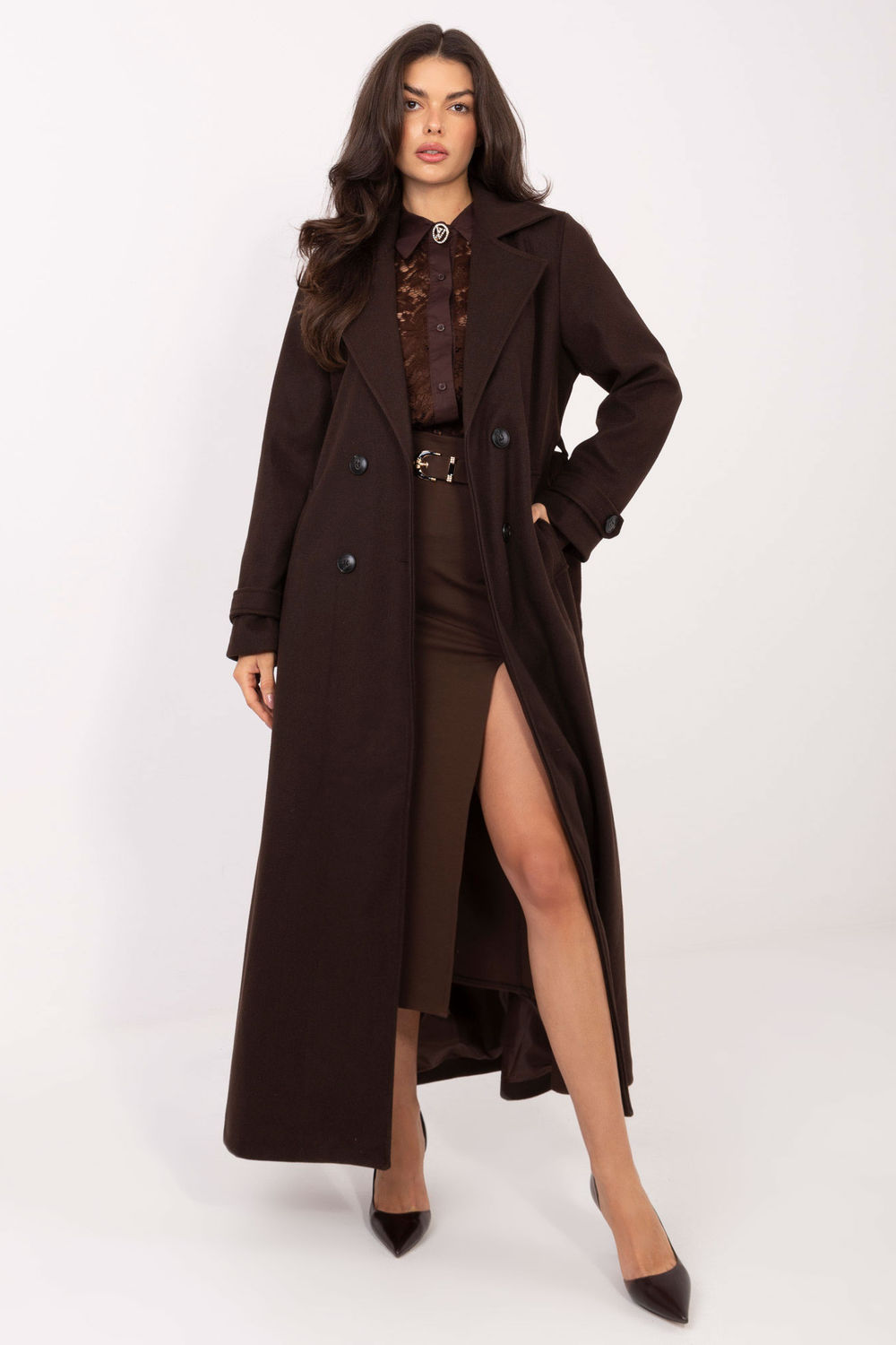 Spódnica Model IT-SD-FL7393.26 Brown - Rue Paris - obrazek 4
