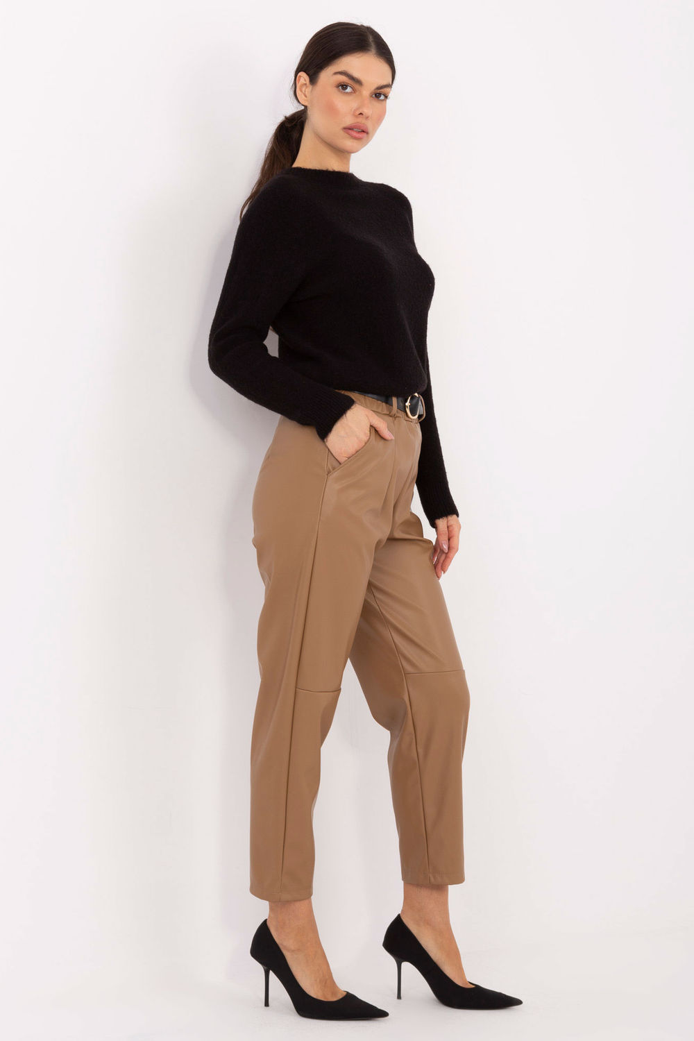 Spodnie Damskie Model IT-SP-FL8576.06P Camel - Rue Paris - obrazek 2
