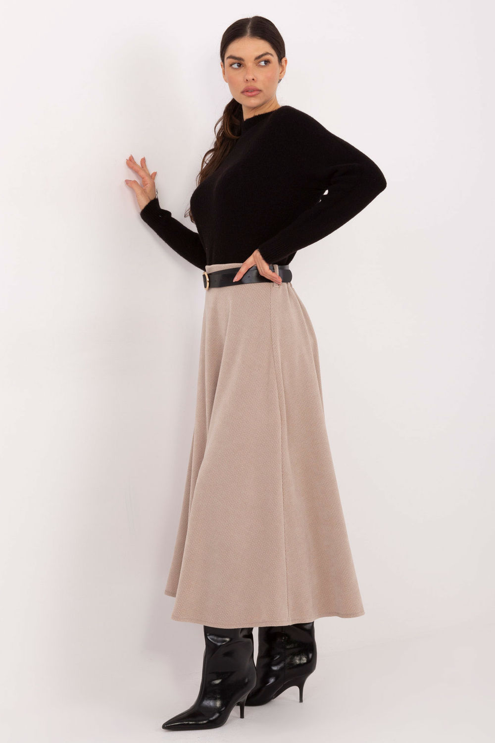 Spódnica Model IT-SD-FL9850.12 Beige - Rue Paris - obrazek 2