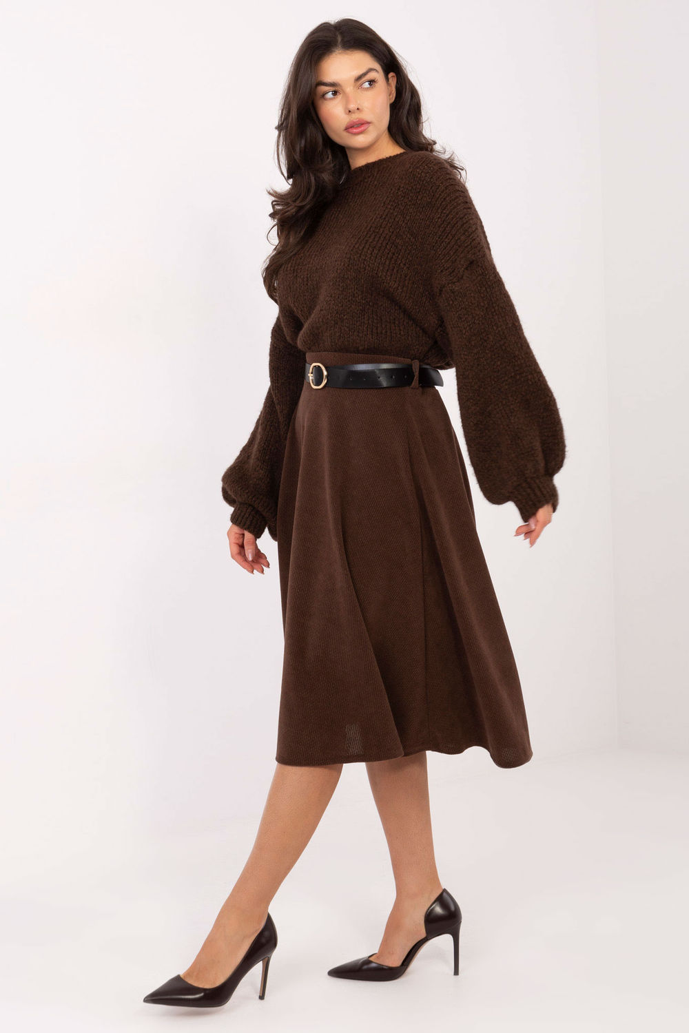 Spódnica Model IT-SD-FL9838.49 Brown - Rue Paris - obrazek 2