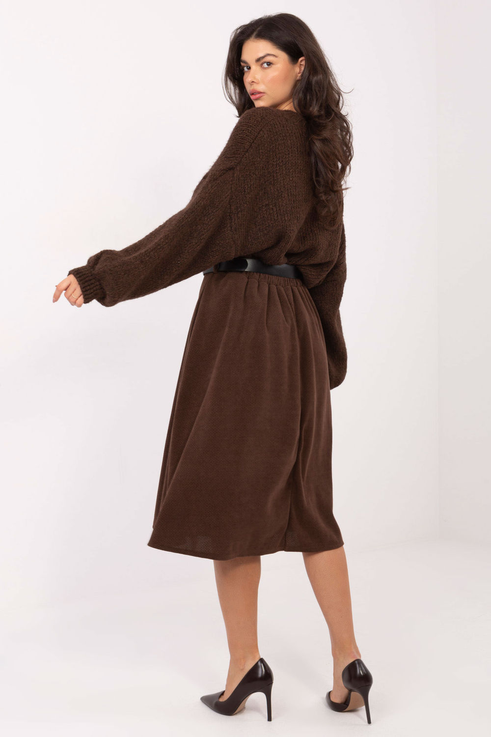 Spódnica Model IT-SD-FL9838.49 Brown - Rue Paris - obrazek 3