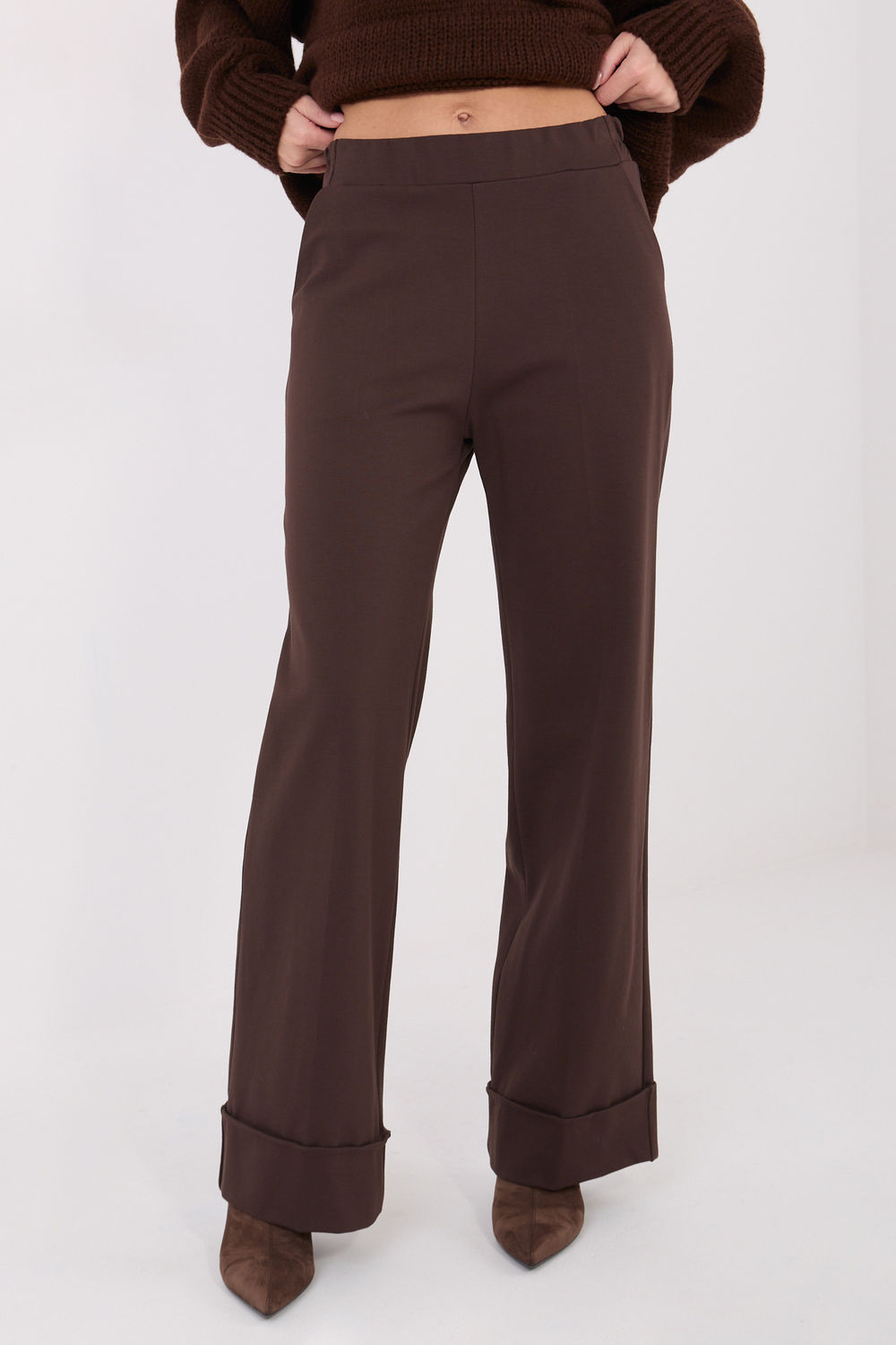 Spodnie Damskie Model IT-SP-FL9877.64 Dark Brown - Rue Paris