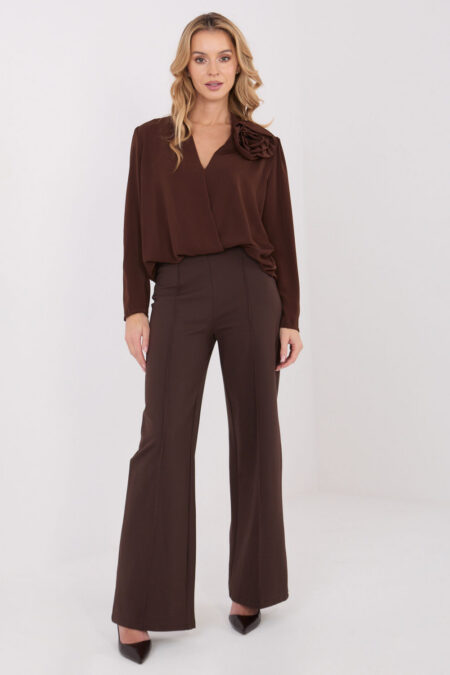 Spodnie Damskie Model IT-SP-FL9792.12 Dark Brown - Rue Paris