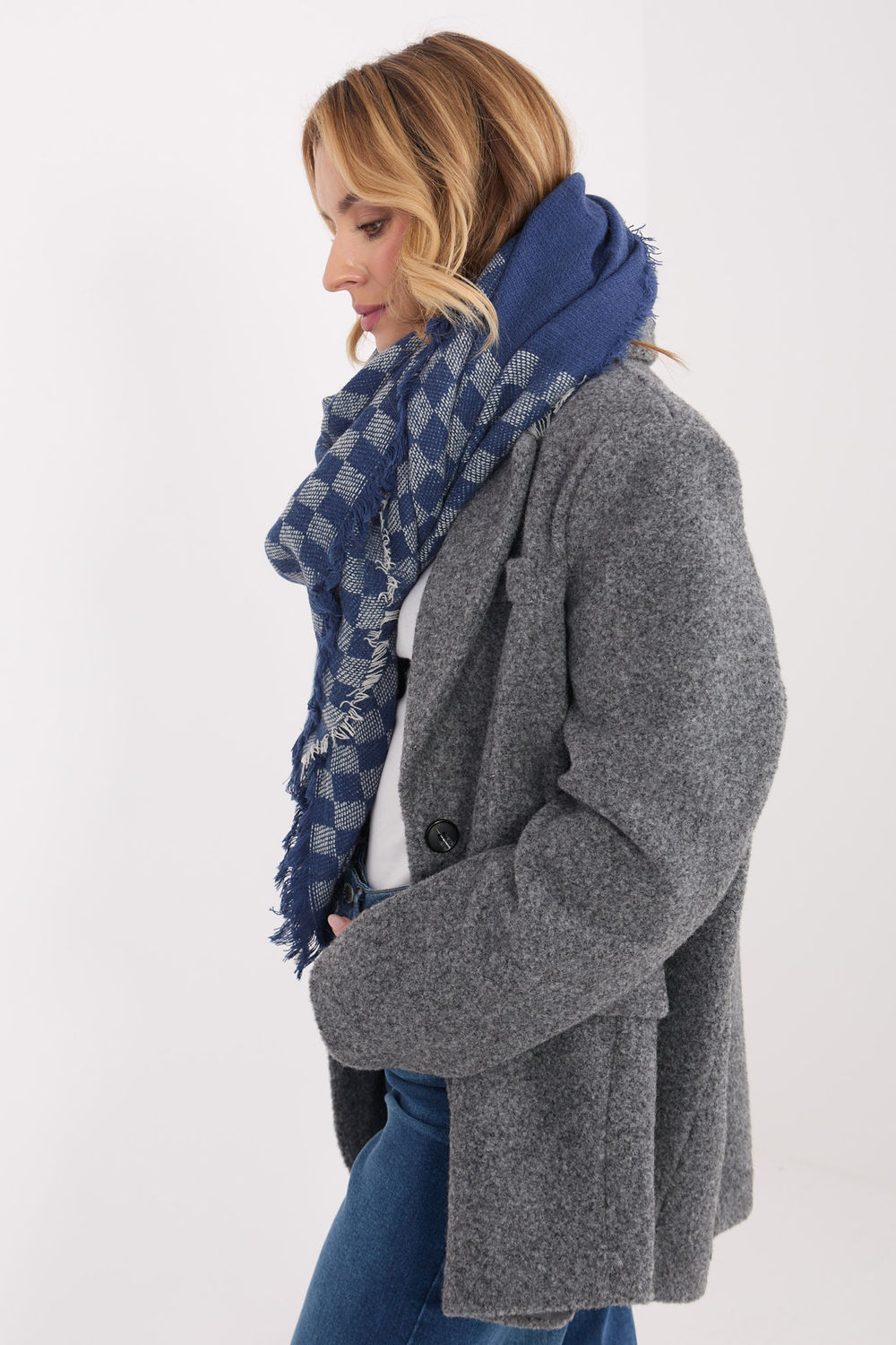 Szalik Model AT-SZ-16501.06 Navy - AT - obrazek 4
