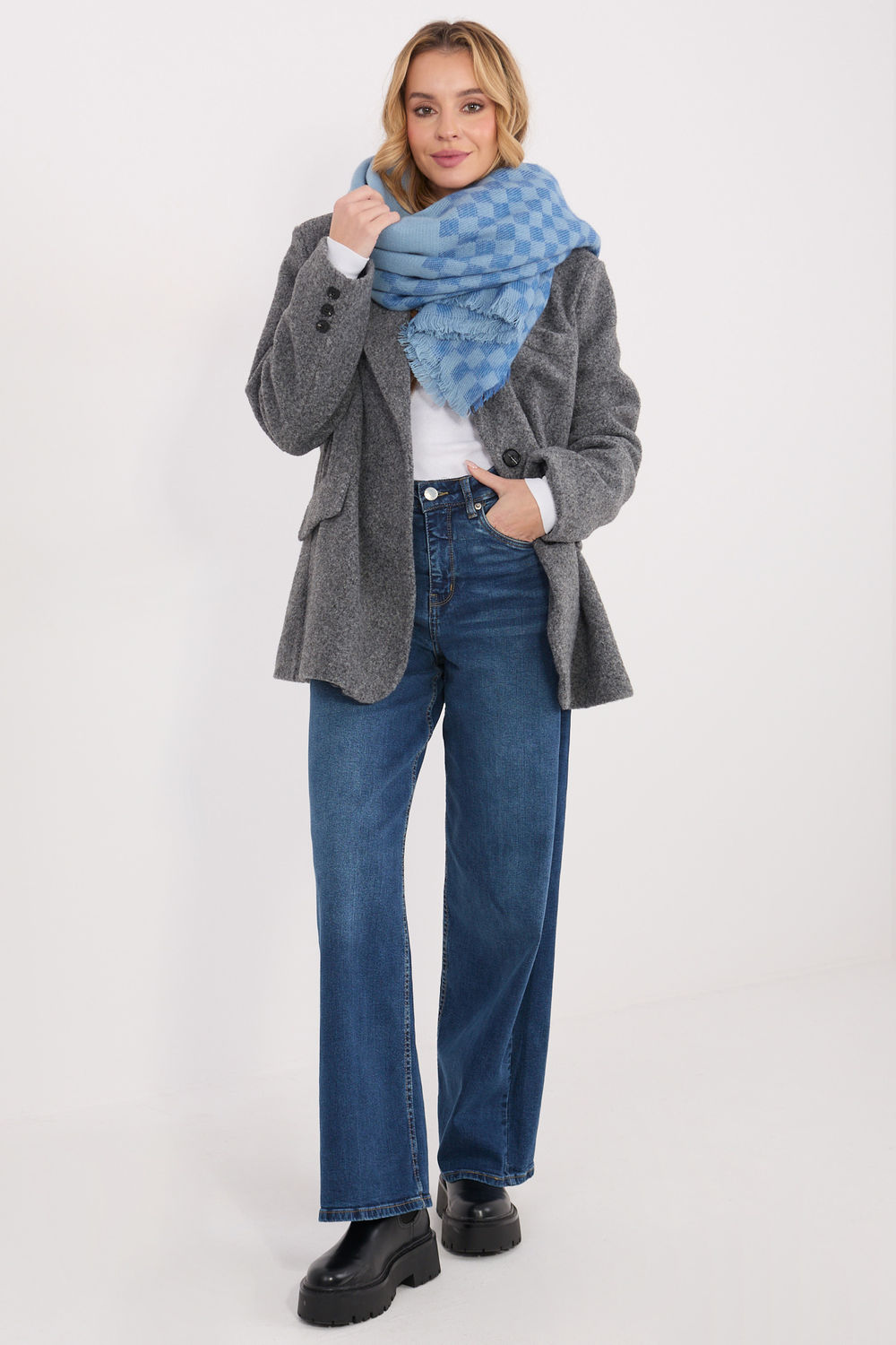 Szalik Model AT-SZ-16501.06 Light Blue - AT - obrazek 2